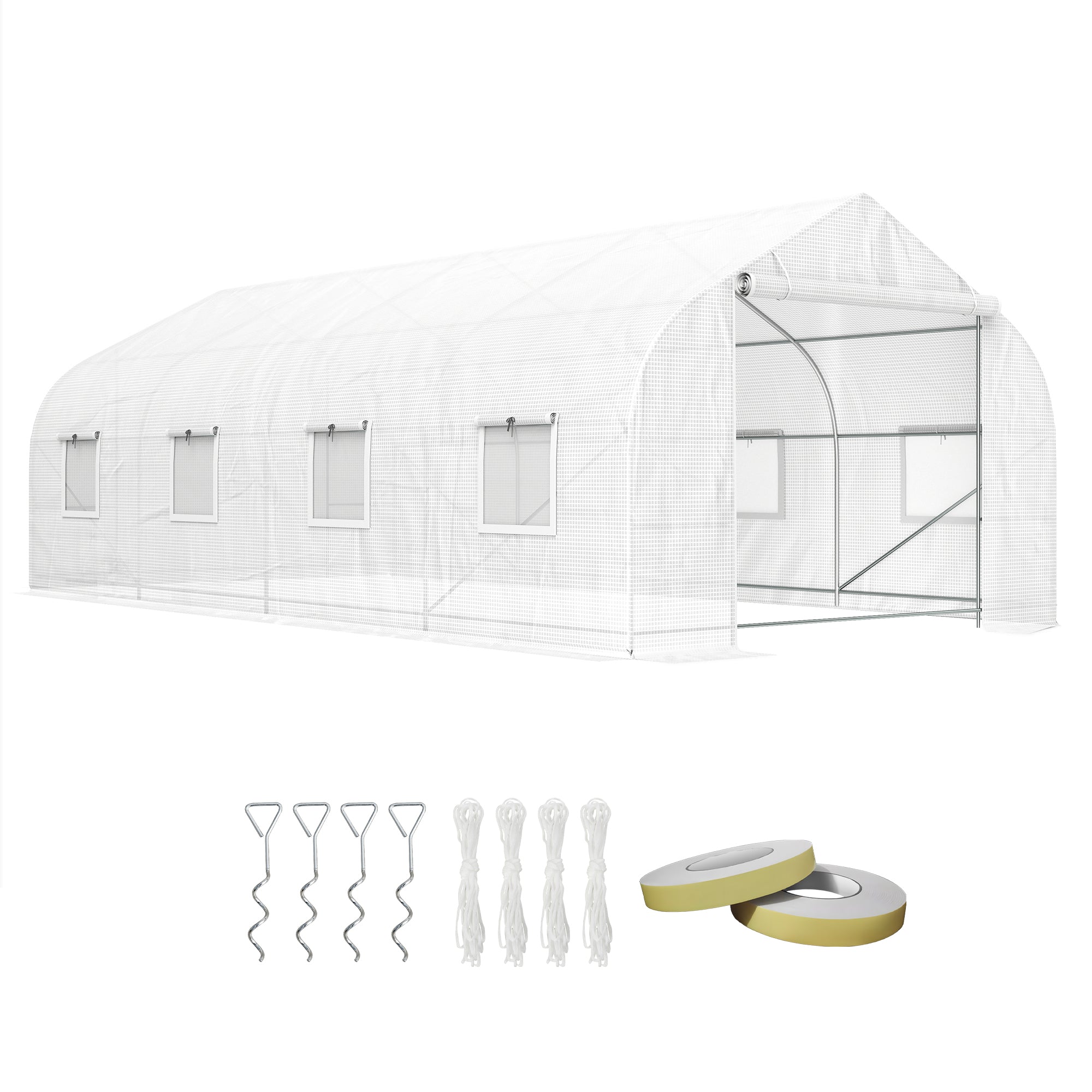 Walk In Tunnel Greenhouse, Portable Outdoor Plant House with Roll Up Doors