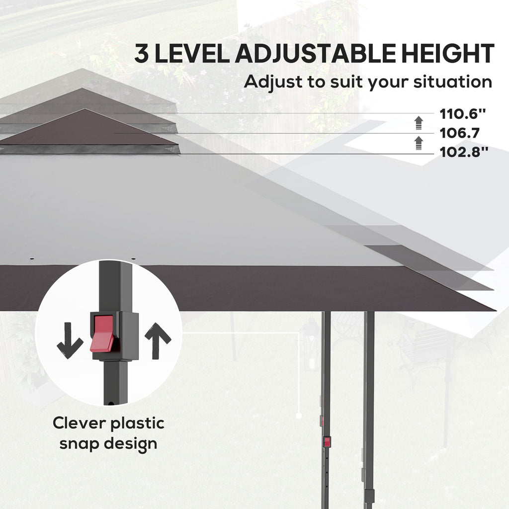 13' x 13' Pop Up Canopy Tent, UPF50+ Tents for Parties, Height Adjustable, with Wheeled Carry Bag and 4 Sand Bags, Gray