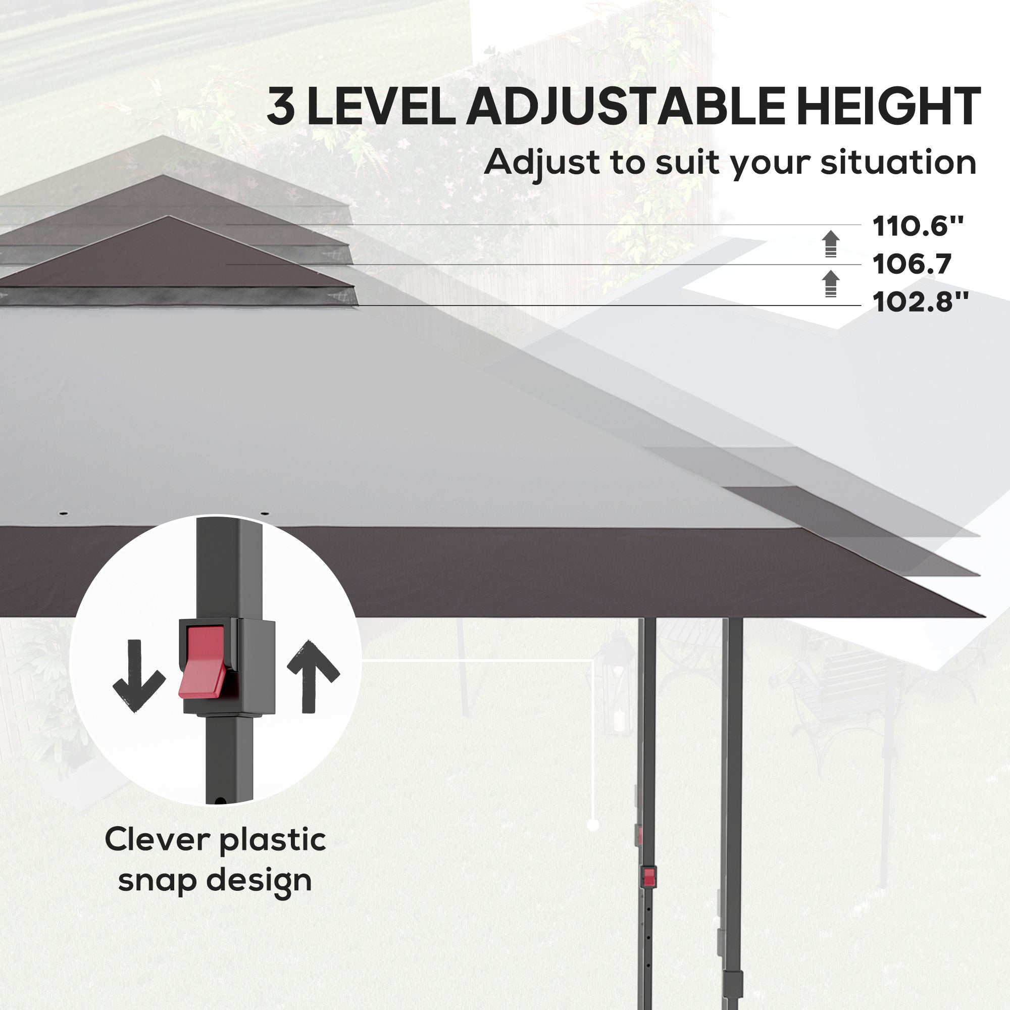 13' x 13' Pop Up Canopy Tent, UPF50+ Tents for Parties, Height Adjustable, with Wheeled Carry Bag and 4 Sand Bags, Gray