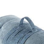 Poly Chenille Floor Pillow Cushion with Tufted Detailing, Self Travel Wrap, Lightweight Long Lounger for Relaxing, 74" L x 27" W x 3" H, Aqua