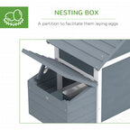 59" Small Wooden Chicken Coop Hen House Poultry Cage for Outdoor Backyard with 2 Doors, Nesting Box and Removable Tray, White
