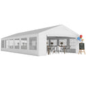 20 x 40 ft Heavy Duty Party Tent Outdoor Gazebo Wedding Tent Event Shelter Carport BBQ with Removable Sidewalls & Windows, Outside Waterproof Canopy for Parties, White