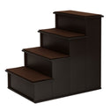 Pet Stairs, Small Pet Steps with Cushioned Removable Covering for Dogs and Cats Up To 22 lbs, Brown