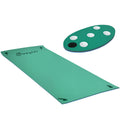 12' x 5' Lily Pad Floating Mat with Cup Holder Table, 3-Layer Portable Roll-Up Water Mat Float Dock for 2-3 People, on Lake, River, Beach, Swimming Pool, Green