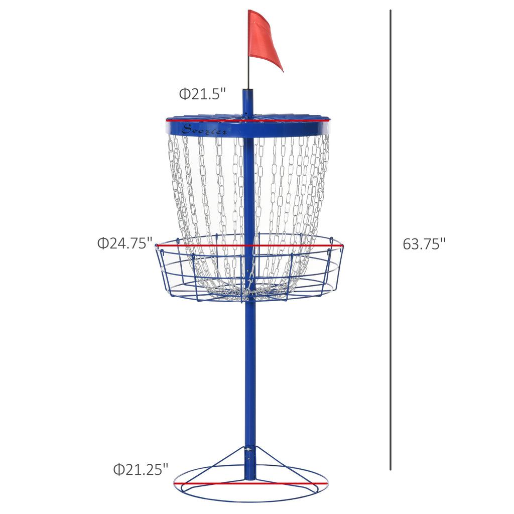 Portable Disc Golf Basket Target with 24-Chain, Travel Bag, Dark Blue