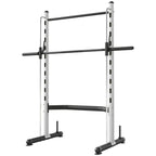 Squat Rack with Pull Up Bar and Barbell Bar Adjustable Bench Press Multi-Function Weight Lifting Half Rack, White