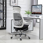 Ergonomic High Back Mesh Office Chair Swivel Reclining Computer Desk Chair with Retractable Footrest, Headrest, Padded Armrest