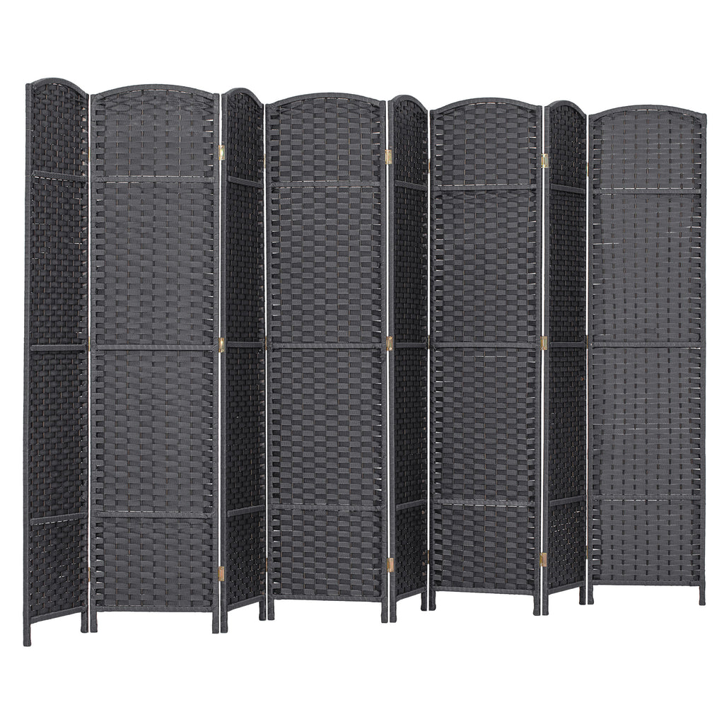 Folding Room Divider Screen 8 Panel 5.6' Tall Privacy Screen Freestanding Room Partition for Home Office, Charcoal Gray