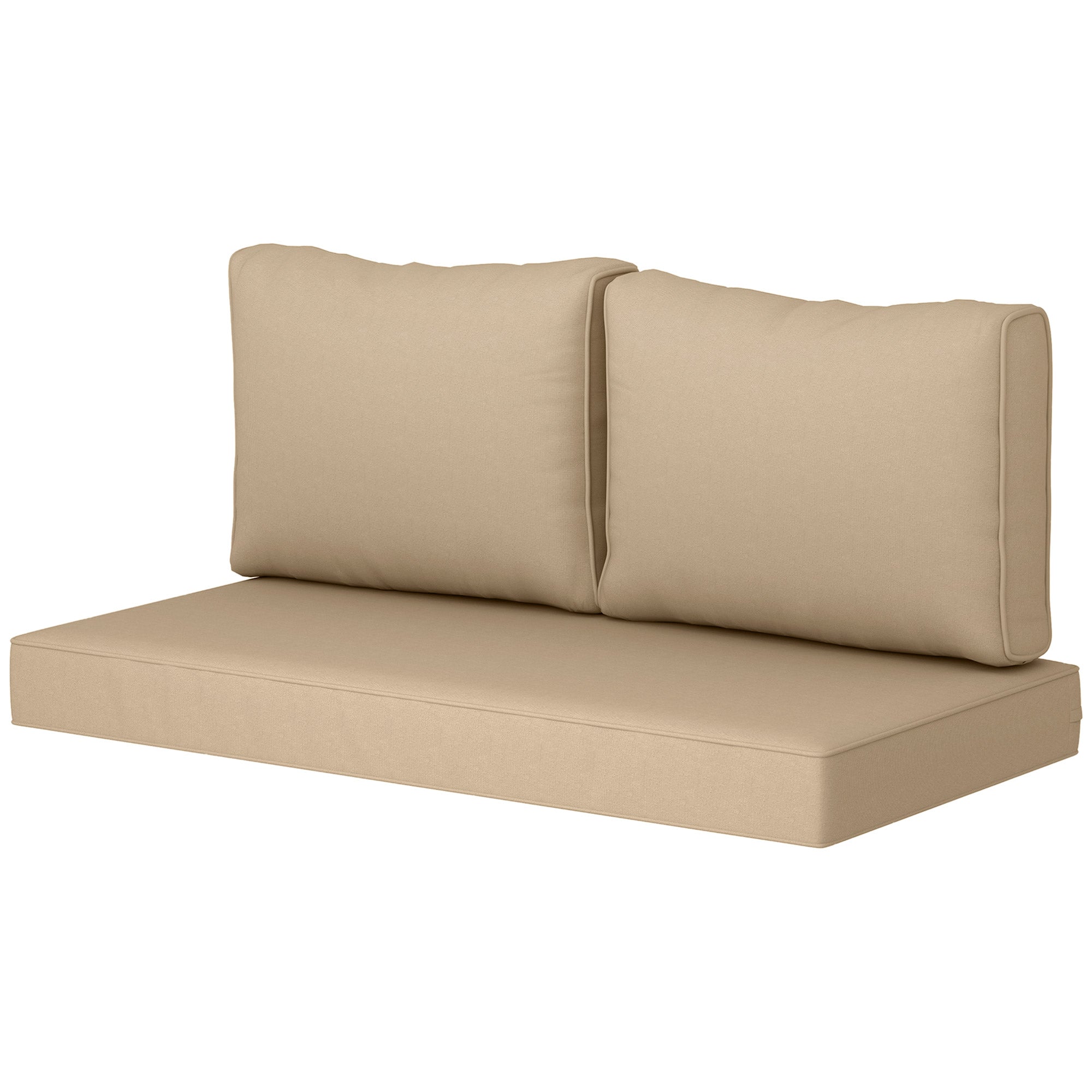 2 Seat Patio Furniture Cushions, 46x26x5 in, Thick Outdoor Loveseat Cushion Set with Removable Cover, Fade-Resistant Replacement Cushions for Outdoor Furniture, Couch, Bench, Swing, Beige