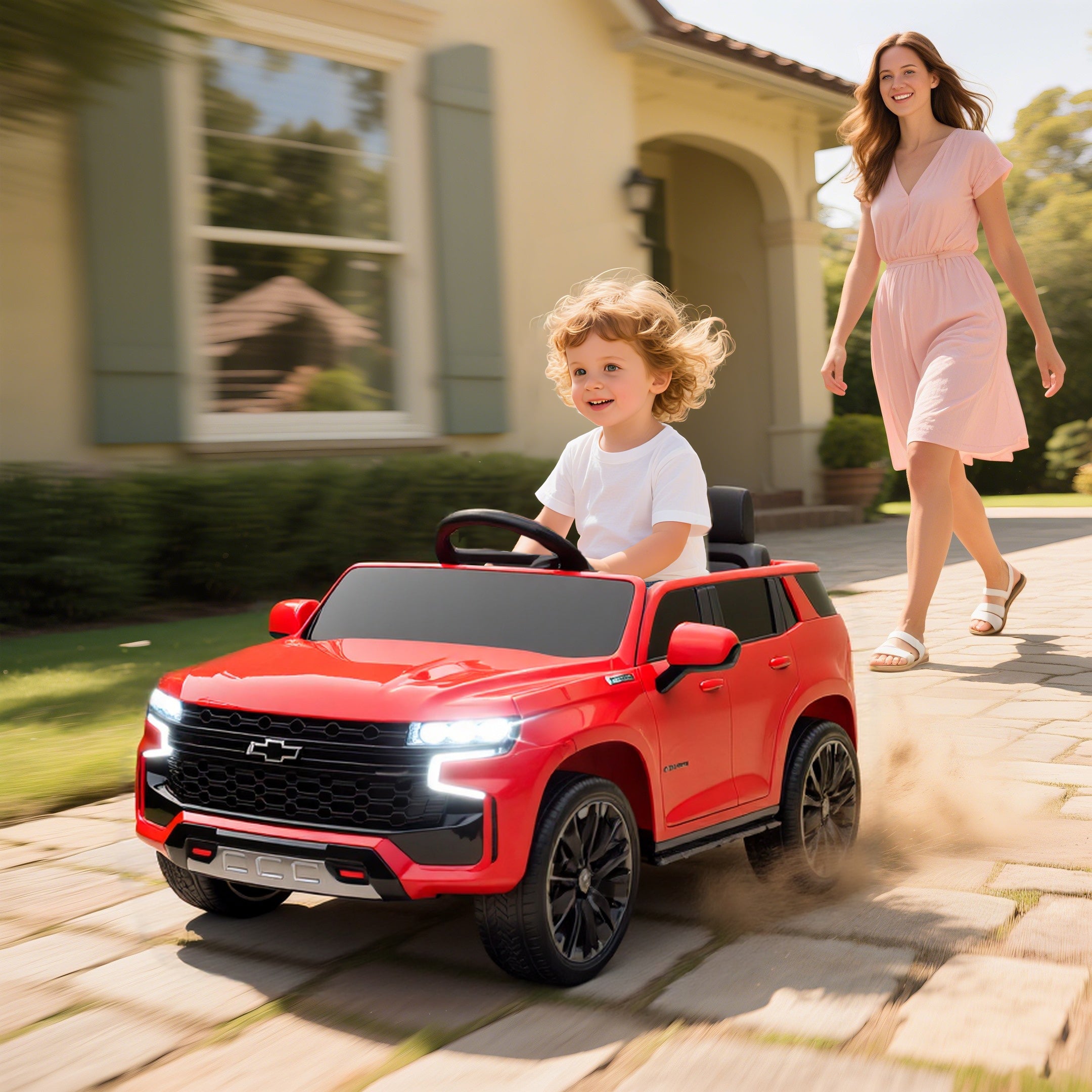 Electric Ride on Car 12V Kids Ride-on Toy, Red