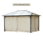 9.84' x 11.8' Gazebo Sidewall Set with Hooks/C-Rings, Beige