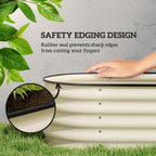 4.9' x 2' x 1.4' Galvanized Raised Garden Bed Kit, Metal Planter Box with Safety Edging, Cream