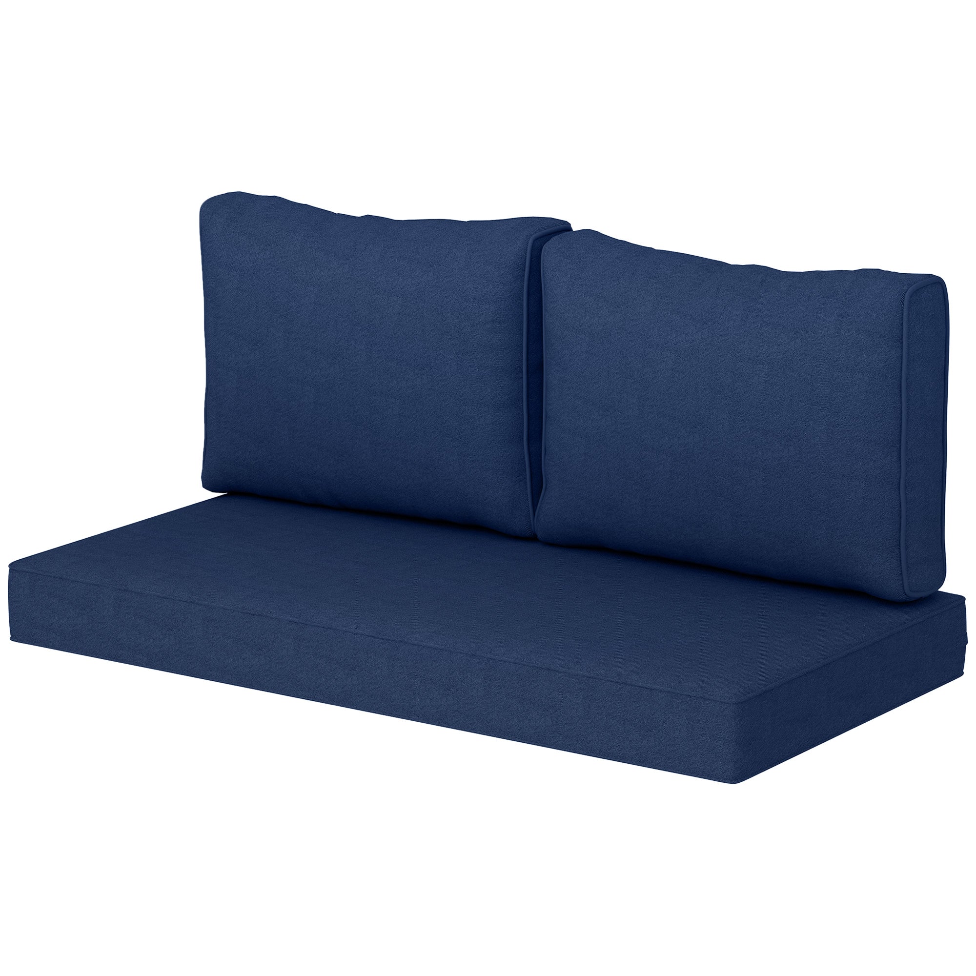 2 Seat Patio Furniture Cushions, 46x26x5 in, Thick Outdoor Loveseat Cushion Set with Removable Cover