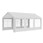 10' x 20' Heavy Duty Party Tent & Carport with Removable Sidewalls and Double Doors, Large Canopy Tent, Sun Shade Shelter, for Parties, Wedding, Outdoor Events, BBQ, White