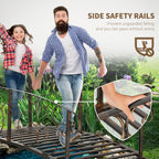 6' Metal Arch Backyard Garden Bridge, Safety Siderails, Arc Footbridge for Backyard Creek, Stream, Pond, Bronze