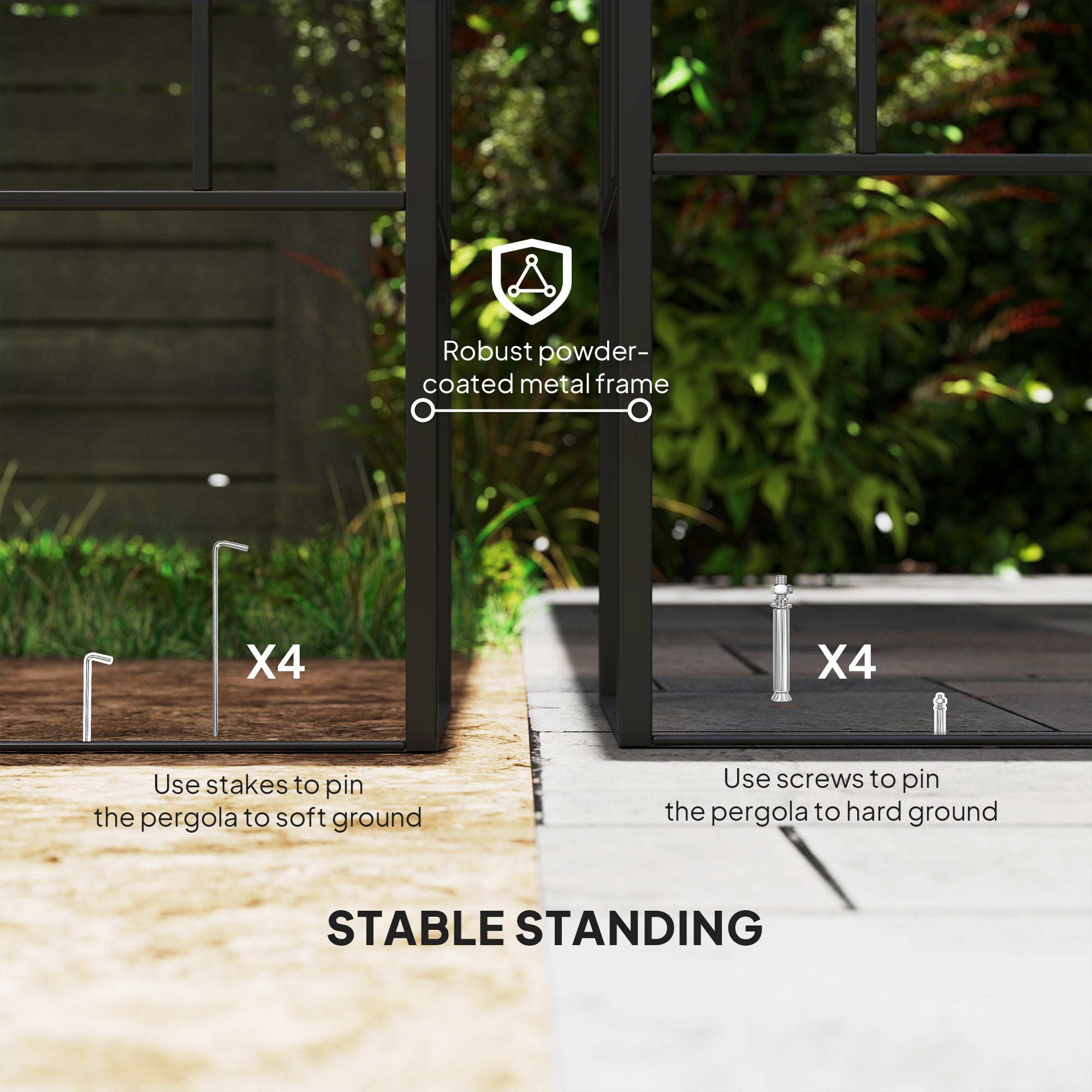 10' x 10' Outdoor Pergola Canopy, Metal Patio Canopy with Drainage Holes for Backyard, Garden, Cream White