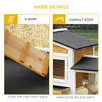 90.5" Wooden Rabbit Hutch Bunny Cage Pet Playpen House Enclosure with Double Side Run Boxes, No Leak Tray, Ramp, for Rabbits, Chickens, Ducks, Guinea Pig and Small Animals, White