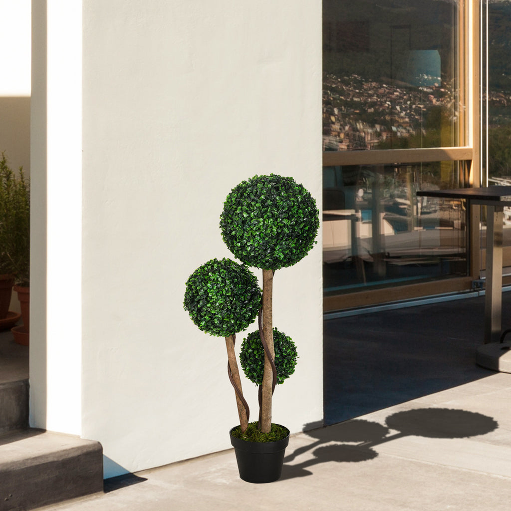 Artificial Plant for Home Decor Indoor & Outdoor Fake Plants Artificial Tree in Pot, Dark Green