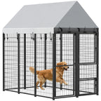 Large Dog Kennel Outdoor with Roof, 3 Doors, Expandable Heavy Duty Dog Kennel Dog Run for All Breed Sizes, 6' x 4' x 6'