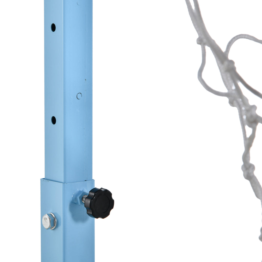 Poolside Basketball Hoop Stand, 36.5"-48.5" Height Adjustable Portable Hoop System w/ Clear Backboard & Fillable Base for Whole Family, Blue, White