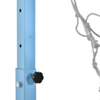 Poolside Basketball Hoop Stand, 36.5"-48.5" Height Adjustable Portable Hoop System w/ Clear Backboard & Fillable Base for Whole Family, Blue, White