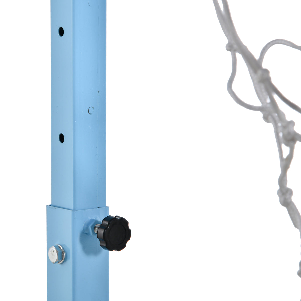 Poolside Basketball Hoop Stand, 36.5"-48.5" Height Adjustable Portable Hoop System w/ Clear Backboard & Fillable Base for Whole Family, Blue, White
