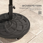 Round Patio Umbrella Base with Wheels, 44 lbs Resin Umbrella Stand Base, Heavy Duty Patio Umbrella Holder for 1.3"/1.5"/1.9" Umbrella Poles for Outdoor, Lawn, Poolside, Black