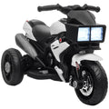 6V Kids Motorcycle, Battery-Operated Mini Electric Motorbike with Forward/Reverse Switch, Horn, White