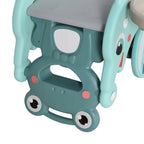3-in-1 Kids Portable Slide Rocking Horse Toy with Basketball Hoop for Age 1.5-3 Boys and Girls, Mint Green