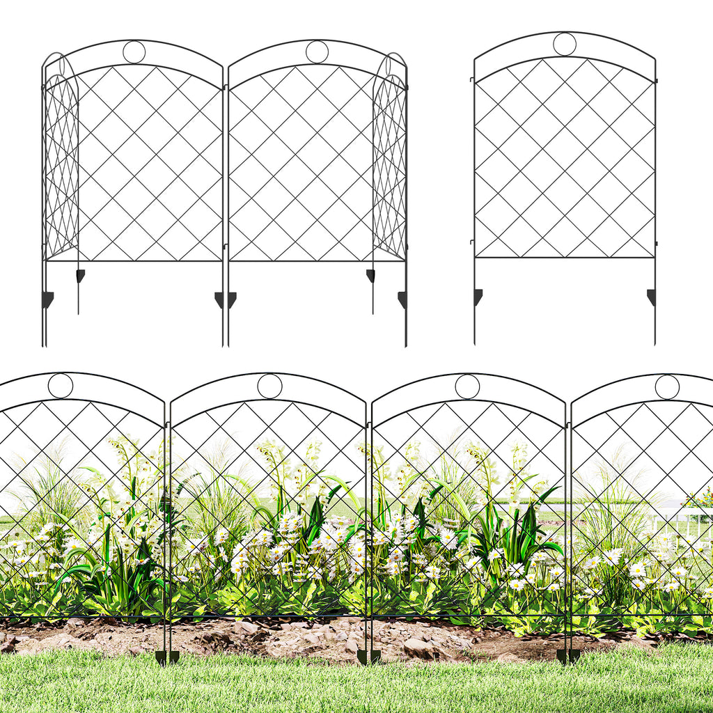 4 Pack Garden Fencing for Yard, Decorative Fence Panels as Flower Edging, Circle
