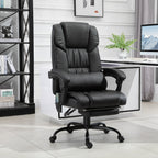 Massage Office Chair with 6 Vibrating Points, High Back Reclining Office Chair with Footrest and Remote, Black