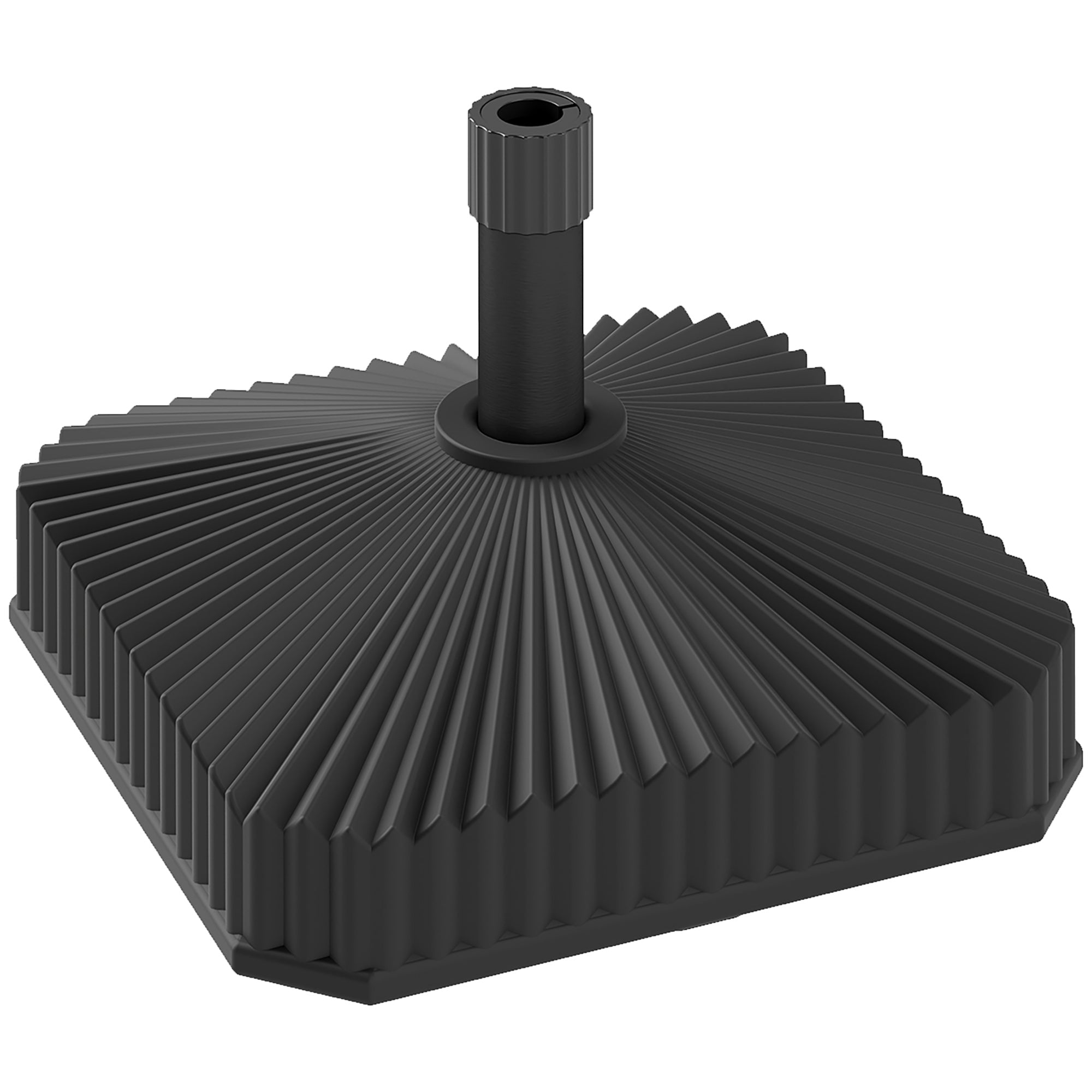 Square Patio Umbrella Base Holder, Heavy Duty Outdoor Umbrella Stand Base, Filled Up to 42lbs with Sand or 33lbs with Water for Garden, Poolside, Black