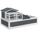 3-Room Tortoise Habitat House w/ Balcony & 2 Stories, 44" x 25.5" x 23", Gray