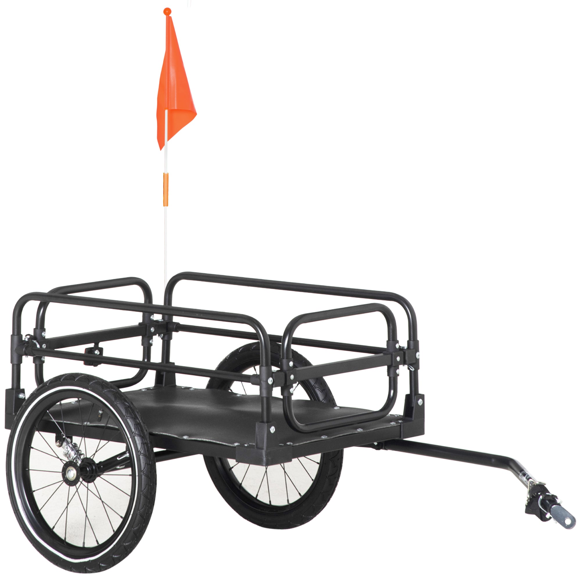 Bike Cargo Trailer Bike Wagon Bicycle Trailer with Suspension, Triple Safety Features, 16'' Wheels, 88 lbs Max Load