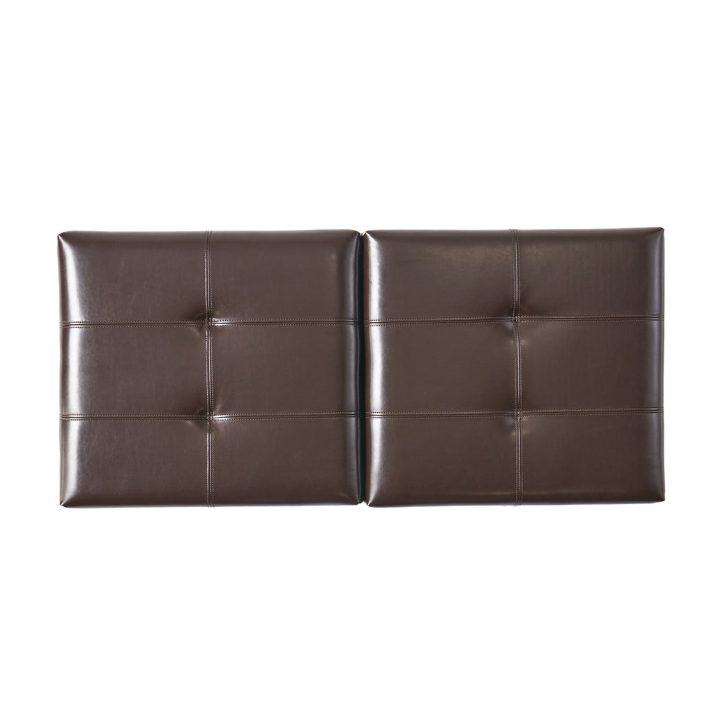 Storage Ottoman with Cushioned Top, Sturdy Frame, and Space-Saving Design, 46.5" L x 20.75" W x 17.25" H, Chocolate