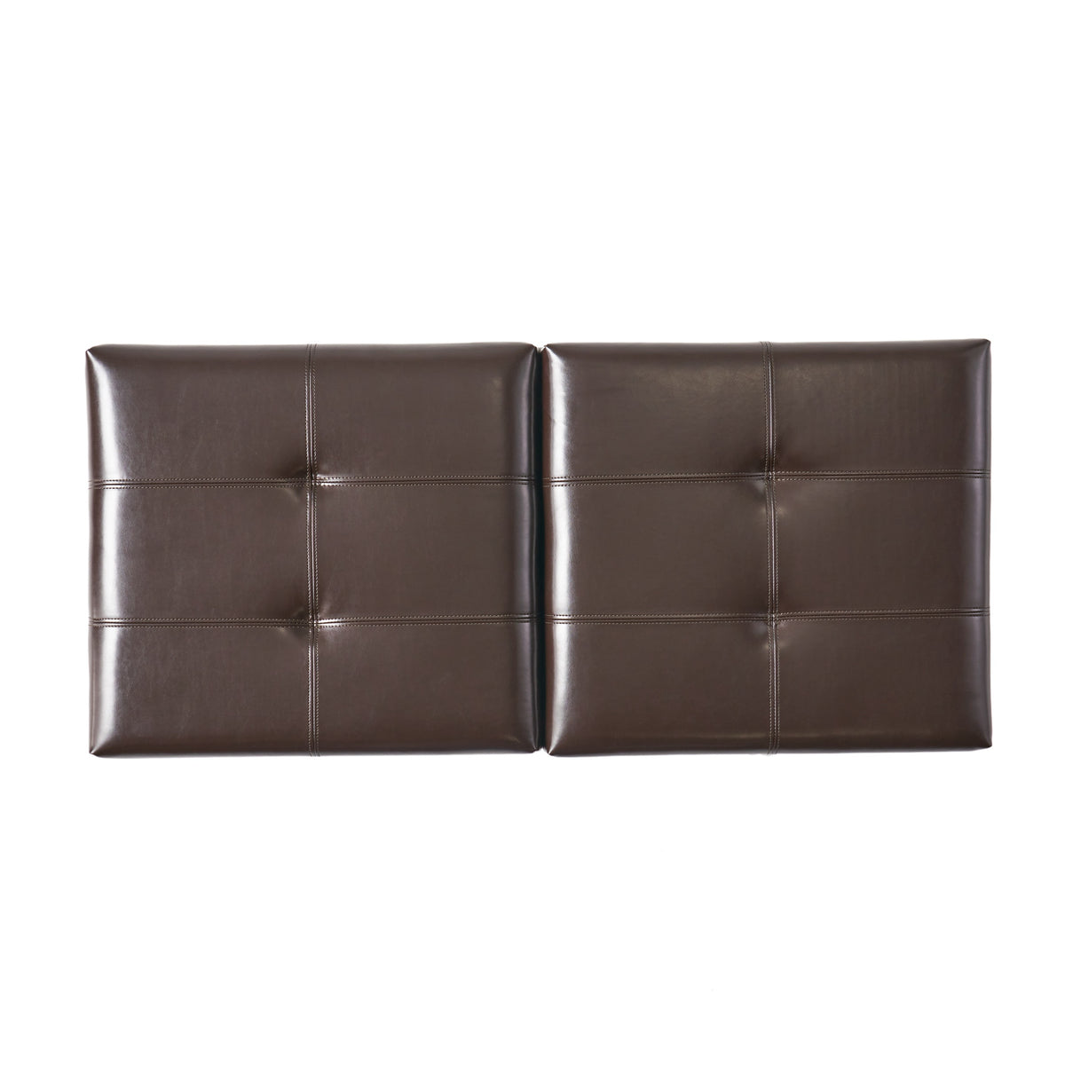 Storage Ottoman with Cushioned Top, Sturdy Frame, and Space-Saving Design, 46.5" L x 20.75" W x 17.25" H, Chocolate