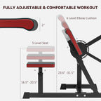2-In-1 Bicep Preacher Curl Bench Bicep Curl Machine with Adjustable Seat and Elbow Cushion, for Home Gym Workout