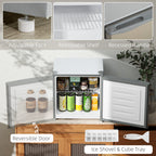 1.1 Cu.Ft Countertop Mini Freezer, Compact Upright Freezer with Removable Shelves, Gray