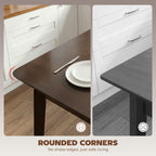 47.2" Rectangle Dining Table for 4, Mid-Century Modern Kitchen Table with Rubber Wood Frame for Dining Room, Mahogany