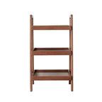 3-Tier Storage Shelf with Ladder-Style Shoe Rack, Waterproof Ladder Shelf with Easy-Clean Finish, 17.5″ L x 12.5″ W x 31.5″ H, Walnut