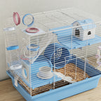 Hamster Cage, 3-Tier Small Animal Cage with Exercise Wheel, Food Bowl, Water Bottle, House, Tunnels, Ramps