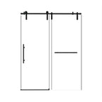 Sliding Bathtub Door with Waterproof Seals and Tempered Glass, Bathroom Door with Towel Bar Handle, 48" L x 0.5" W x 76" H, Matte Black