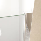 36" Pivot Shower Door with Safety Film and Tempered Glass, Bathroom Door with Stainless Steel Handle, 36" L x 0.5" W x 72" H, Brushed Nickel