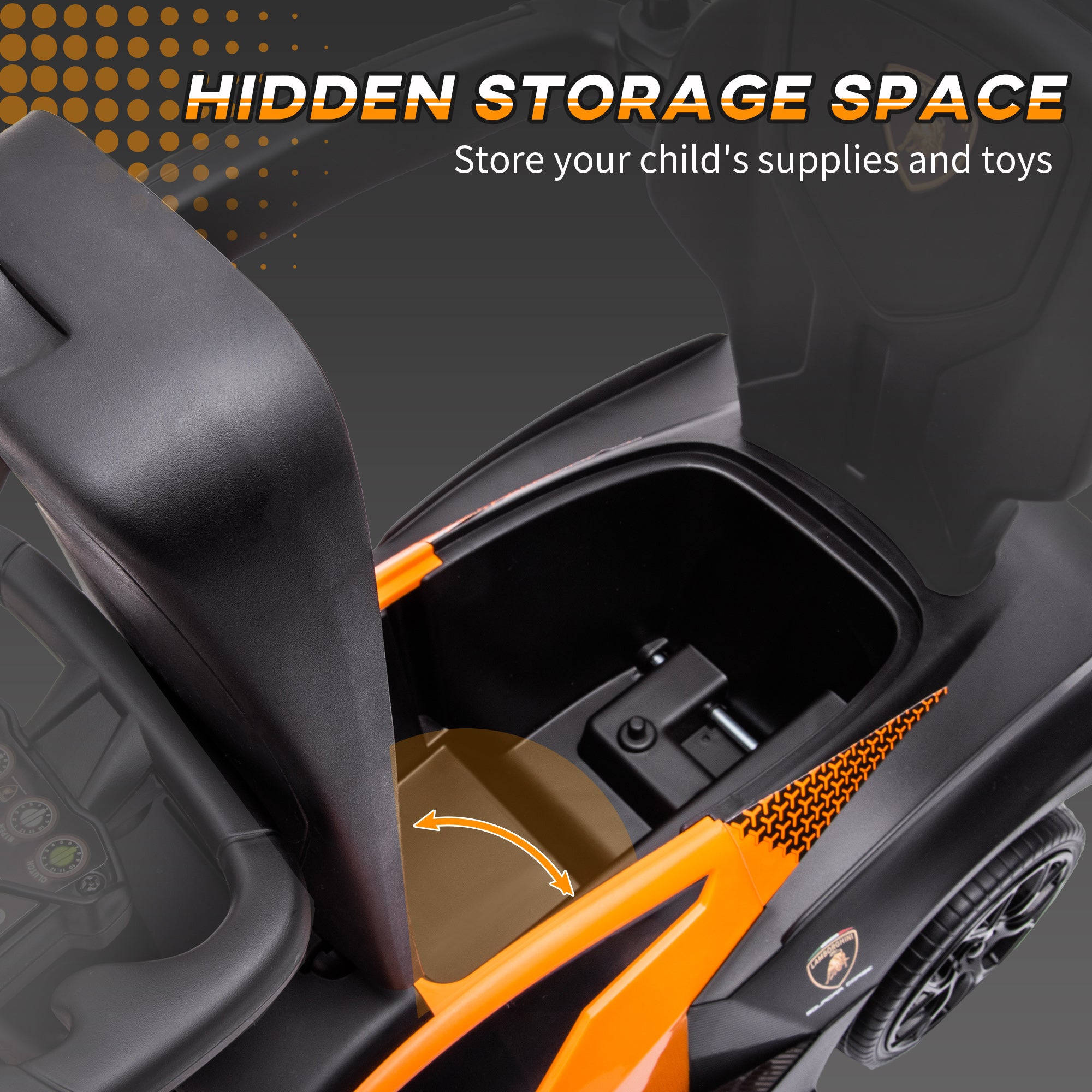2-in-1 Ride On Push Car for Toddlers 1-3, Licensed Stroller Sliding Car, Push-Along with Under Seat Storage Horn Engine Sound and Steering Wheel, Manual, Orange