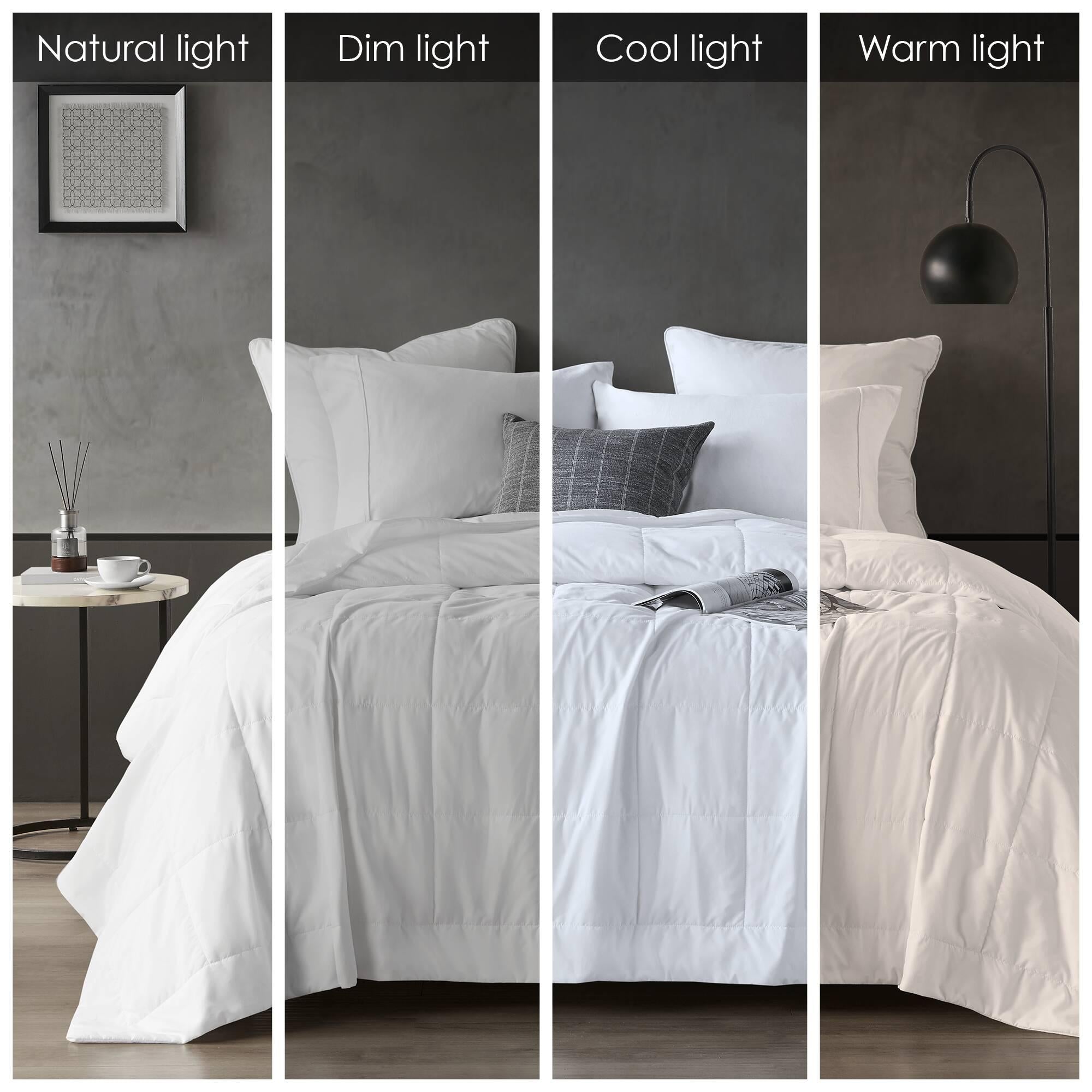Twin Size Lightweight Down Alternative Blanket with Cool Touch, OEKO-TEX Certified, Machine Washable, 90" L x 68" W x 0.25" H, White