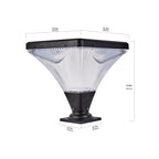 15" Outdoor LED Post Light with Remote Control, Dimmable and Timer Function, Weatherproof for Yard, Garden, 15" L x 15" W x 15.5" H, Black