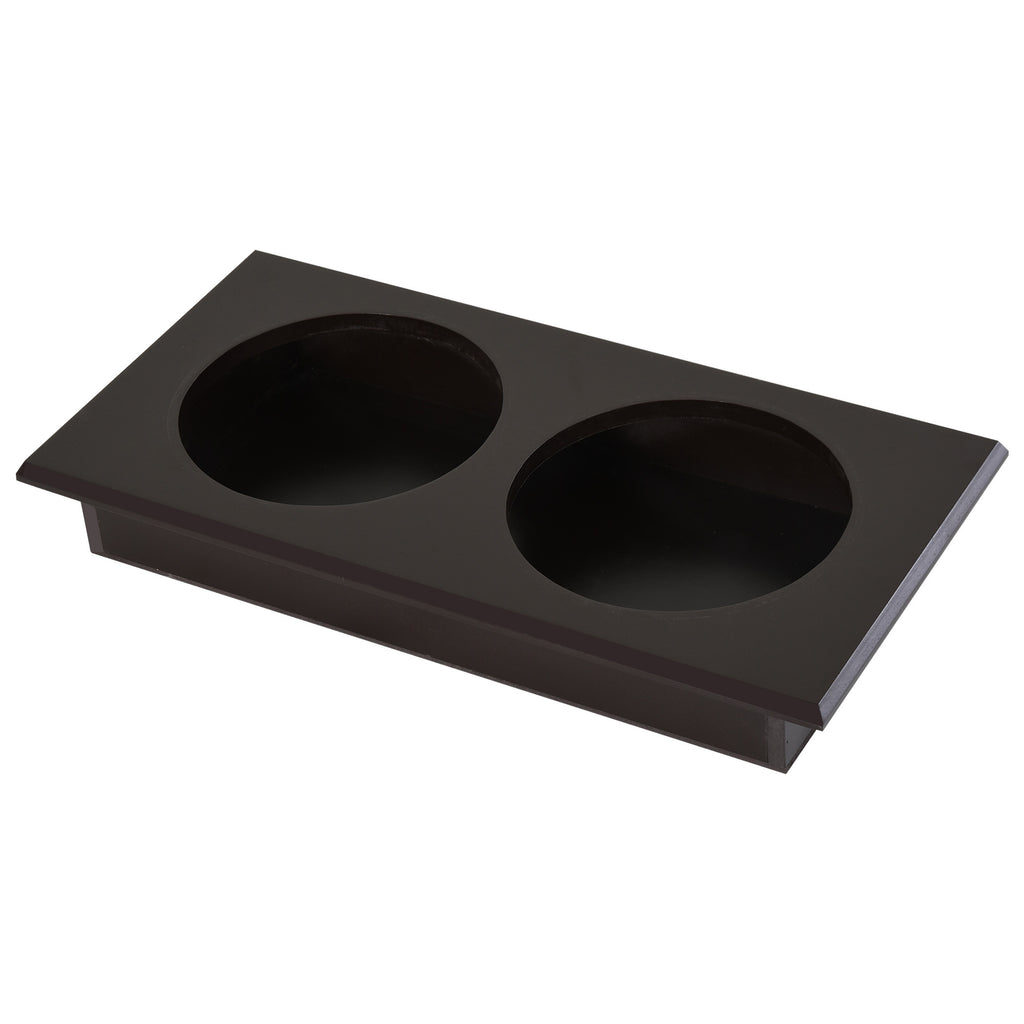 Raised Pet Feeding Storage Station with 2 Stainless Steel Bowls Base for Large Dogs and Other Large Pets, Coffee