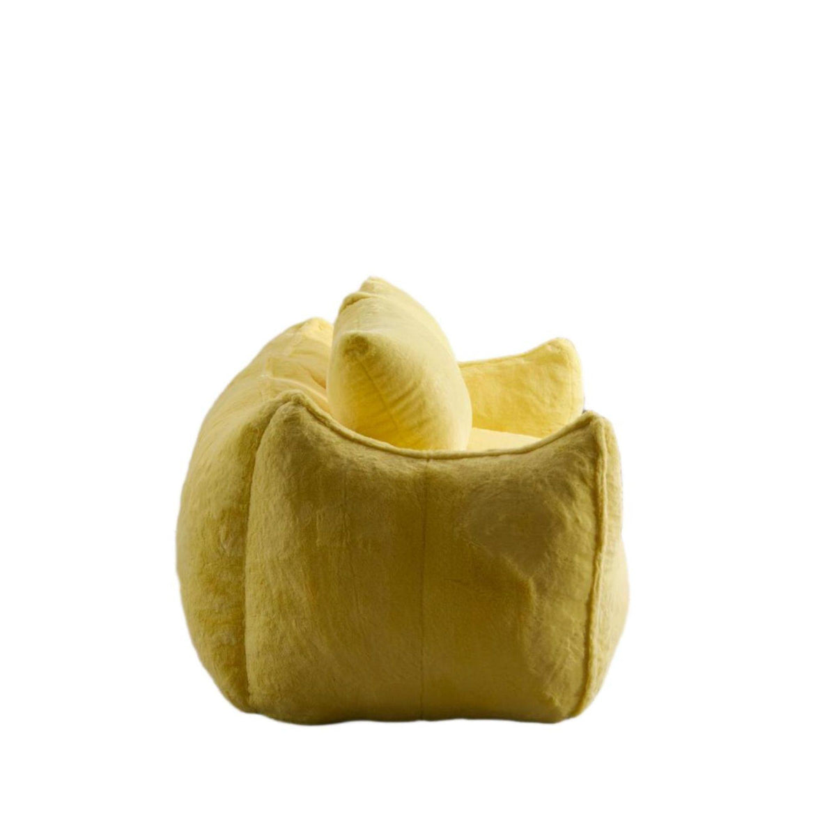 Bean Bag Sofa with High-Density Foam and Faux Fur Fabric, Compressed Sofa Oversized Fluffy Loveseat for Adults, 75" L x 42.5" W x 28.5" H, Yellow