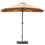 Patio Umbrella 15' Steel Rectangular Outdoor Double Sided Market with base, UV Sun Protection & Easy Crank for Deck Pool Patio, Coffee