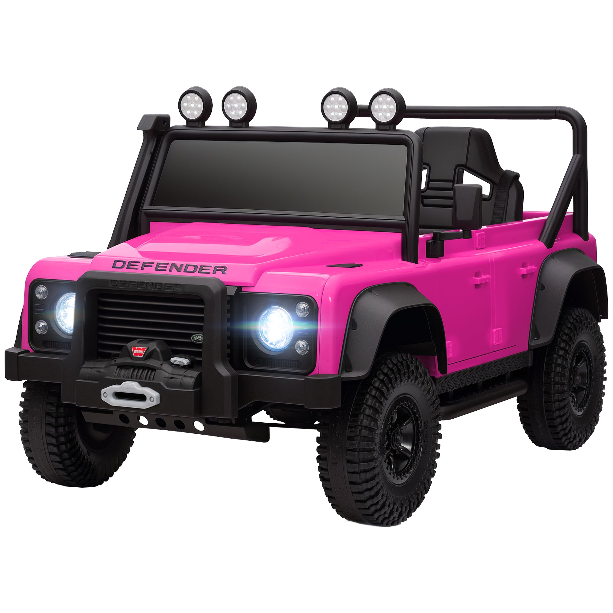 Licensed Electric Car for Kids with Remote Control, Dual Motors, Spring Suspension, LED Lights, Pink